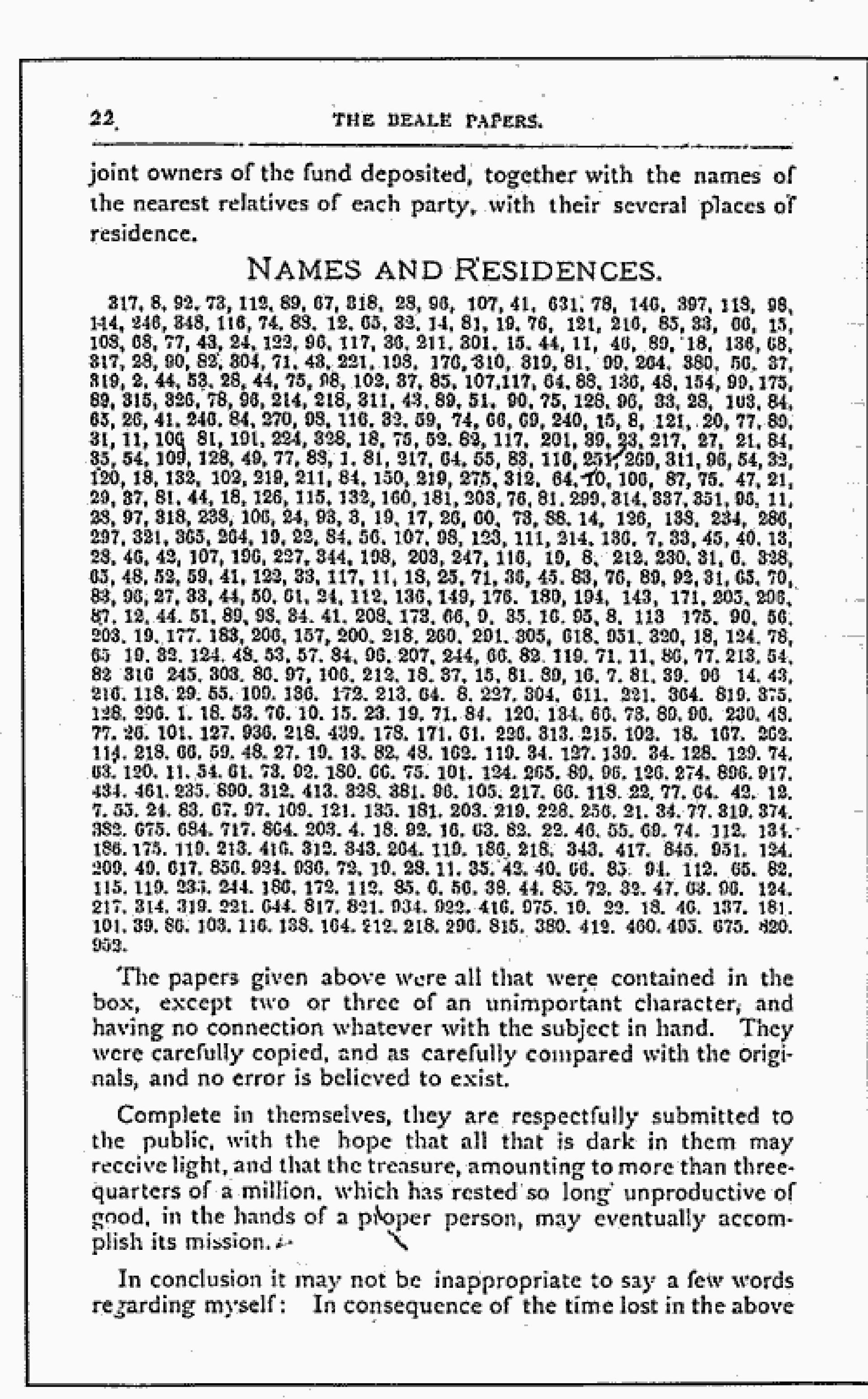 Ảnh bìa dự án Beale Ciphers số 1 và 3